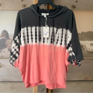 Women’s PJ Salvage Three Tone Hoodie Tie-Dye Women's Top Sz Large NWT
